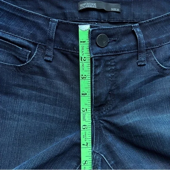 Serfontaine low rise skinny jean dark wash cigarette leg stretch Euphoria sz 25 - Picture 10 of 15